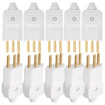 Kit 100 plugue macho 10a 2p+t 180 250v margirius branco Kit 100 plugue macho 10a 2p+t 180 250v margirius branco