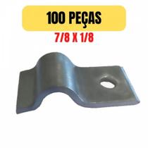 Kit 100 presilha abracadeira tipo unha para cabo 1 furo aluminio - PARA RAIO