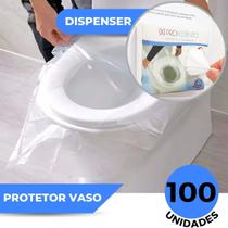 Kit 100 Protetor Assento Vaso Sanitário Descartável Proassento Dispenser