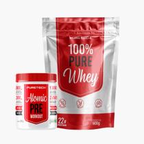 Kit 100% Pure Whey 900g + Pré Treino Atomic 300g PURETECH Kit 100% Pure Whey 900g + Pré Treino Atomic 300g PURETECH