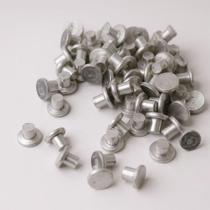 Kit 100 Rebites Maciços Em Aluminio M3 3Mm Cabeça Chata