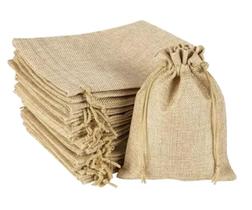 Kit 100 Saco Juta Tule 10X15 cm Saquinho Lembrancinhas Artesanato Kit 100 Saco Juta Tule 10X15 cm Saquinho Lembrancinhas Artesanato