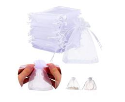 Kit 100 Saco Organza Tule 10X15 cm Saquinho Branco