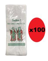 Kit 100 Sacolas de Papel Branca 9x27cm p/ São Cosme e Damião