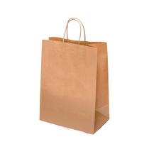 Kit 100 Sacolas de Papel Kraft Natural M1 35X28X18cm