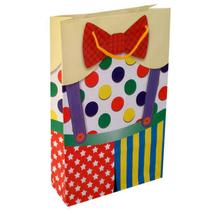 Kit 100 Sacolas De Papel Palhaço Circo Bolsa Festa 25X17X6Cm - On Store