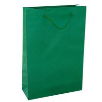 Kit 100 Sacolas Papel Verde Bandeira 25X17X6Cm Bolsa Festa - On Store