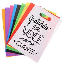 Kit 100 Sacolas Plástica Personalizada Gratidão Boca Palhaço 30x40 - ONYONSTORE