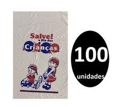 Kit 100 Sacos de Plástico p/ Salve o Dia das Crianças 16x24 - Lynx produções