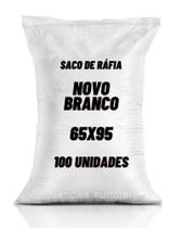 Kit 100 Sacos De Ráfia Grande Para Entulho Grãos Ração Até 60kg Novo Branco 65x95cm - Deko