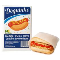 Kit 100 Sacos Plástico leitoso para cachorro quente 15x10cm