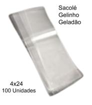 Kit 100 Saquinhos/Sacos plásticos resistentes 4x24 para Geladão/Gelinho/Sacolé