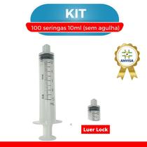 kit 100 Seringas 10ml S/ Agulha Luer Lock / Luer Slip