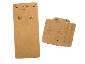 Kit 100 Tag Cartela Brinco +100 Tags Corrente Kraft