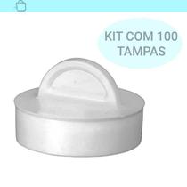 Kit 100 Tampas Plástica Para Válvula Tanque Pia Escoamento