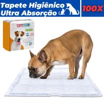Kit 100 Tapetes Higiênicos Pet Cães E Gatos Animais de Estimação 55 X 60 - Absortec