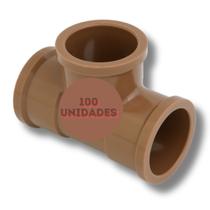 Kit 100 Te Soldável 3/4 Conexão Krona PVC De Correr Plastico