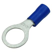 Kit 100 Terminais Olhal Anel Pré Isolado Azul Pvc 1,0mm à 2,5mm M8 Crimper Argola Conector Elétrico