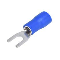Kit 100 Terminal Elétrico Forquilha Garfo 1,5 a 2,5mm Azul