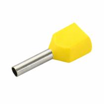 Kit 100 Terminal Elétrico Ilhós Tubular Duplo 6mm Amarelo Kit 100 Terminal Elétrico Ilhós Tubular Duplo 6mm Amarelo