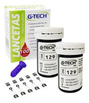 Kit 100 Tiras De Glicemia Fitas + 100 Lancetas G-tech Lite Kit 100 Tiras De Glicemia Fitas + 100 Lancetas G-tech Lite