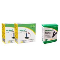 Kit 100 Tiras Medição Glicose G423S com 50 Microlancetas Bioland Kit 100 Tiras Medição Glicose G423S com 50 Microlancetas Bioland