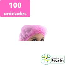 Kit 100 Touca Rosa Tnt Descartável Elástico C/ Anvisa - ANADONA / DESCARTEE