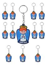 Kit 100 Un Chaveiro Infantil Borracha Santo Anjo Da Guarda