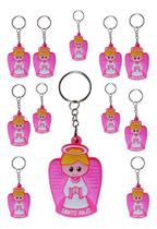 Kit 100 Un Chaveiro Infantil Borracha Santo Anjo Da Guarda