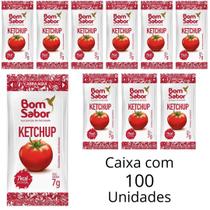 Kit 100 Un De Molho Ketchup Bom Sabor Em Sachê De 7g Molho Cremoso Para Lanches Restaurantes Hotéis Pousadas