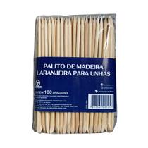 Kit 100 Und Palito Laranjeira para Unhas Esmaltação Cutículas Manicure Santa Clara