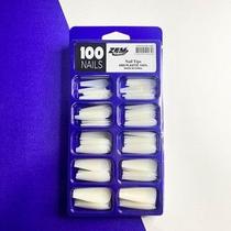 Kit 100 Unhas postiça Bailarina Natural Branca/transparente cor:natural brancoQuantidade:100 unhas