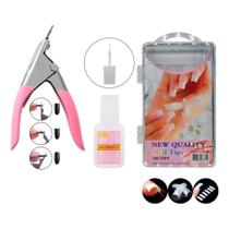 Kit 100 Unhas Tips + Alicate
