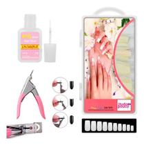 Kit 100 Unhas Tips+alicate+cola Para Unhas Postiças Oferta!!