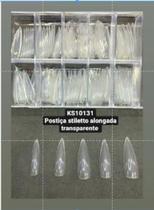 kit 100 unidade para postiça stiletto alongada leitosa-transparente ks-10131 - NEW QUALITY