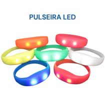 Kit 100 Unidades Brilho Pulseiras Controle De Som LED Piscando Silicone Pulseira Vibração Natal DJ F