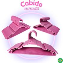 Kit 100 unidades cabide infantil juvenil rosa ultra fino e resistente.