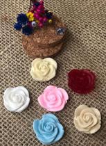Kit 100 Unidades de Sabonete Flor - Mini Rosa COR VERDE TRANSLUCIDO com 1,5 cm