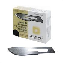 Kit 100 Unidades Lamina De Bisturi Nu 22 Aço Inox Descarpack