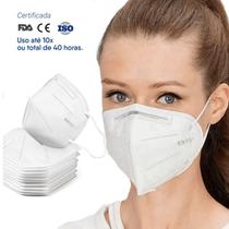 Kit 100 Unidades Máscara Pff2 N95 Respiratória Proteção Kn95 - Branco