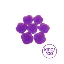 Kit 100 Unidades Mini Sabonete Artesanal Rosa Flor 1,5 cm