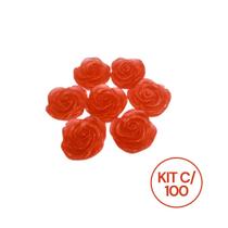 Kit 100 Unidades Mini Sabonete Artesanal Rosa Flor 1,5 cm - D&C