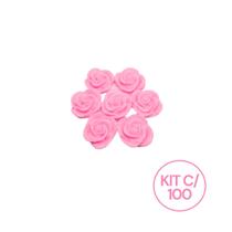 Kit 100 Unidades Mini Sabonete Artesanal Rosa Flor 1,5 cm - D&C