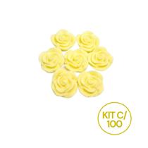 Kit 100 Unidades Mini Sabonete Artesanal Rosa Flor 1,5 cm - D&C