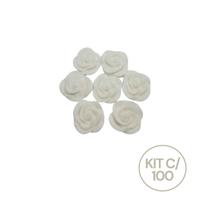Kit 100 Unidades Mini Sabonete Artesanal Rosa Flor 1,5 cm - D&C