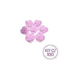 Kit 100 Unidades Mini Sabonete Artesanal Rosa Flor 1,5 cm - D&C