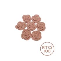Kit 100 Unidades Mini Sabonete Artesanal Rosa Flor 1,5 cm