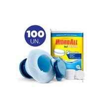 Kit 100 unidades pastilha 200g hcl 5 em 1 tratamente de piscinas e flutuador Kit 100 unidades pastilha 200g hcl 5 em 1 tratamente de piscinas e flutuador