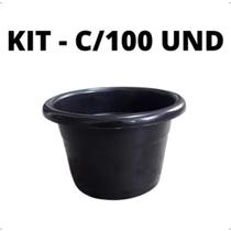 Kit 100 Vasos Pote 12 Para Plantas Suculentas Violetas Preto Kit 100 Vasos Pote 12 Para Plantas Suculentas Violetas Preto
