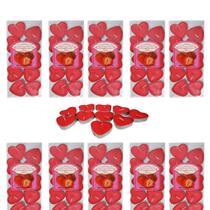 Kit 100 Velas Coração Decoração Namorados Casamentos Kit 100 Velas Coração Decoração Namorados Casamentos